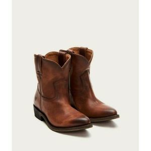 Frye Womens Brown 77899 Leather Round Toe Zipper Ankle Boots Size US 10 B